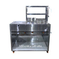 DOBLE FREIDOR CON PLANCHA Y VITRINA EN ACERO INOX