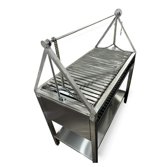 ASADOR A CARBON TIPO BBQ EN ACERO INOXIDABLE