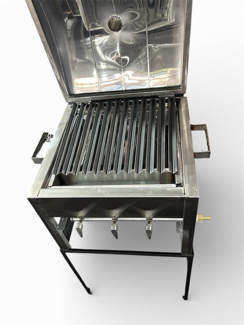 ASADOR TIPO AHUMADOR EN ACERO INOXIDABLE